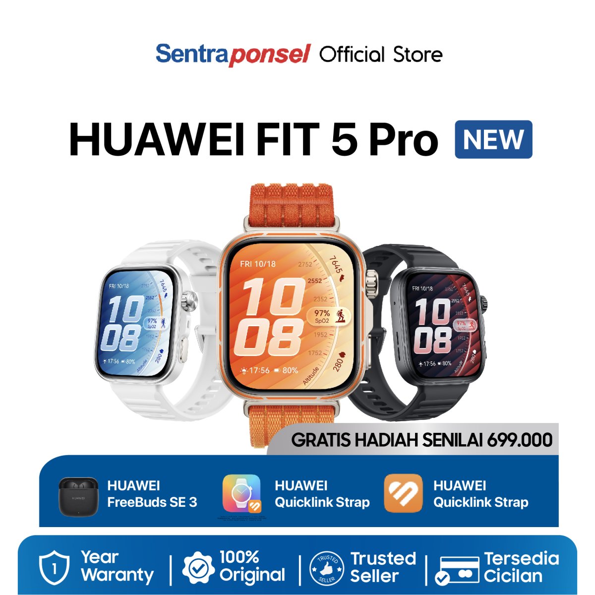 Huawei Fit 5 Pro Black - Garansi Resmi